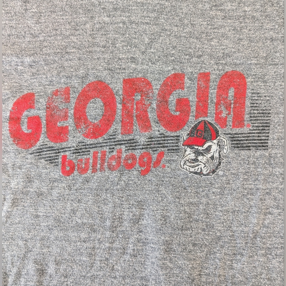 UGA Georgia Bulldogs Graphic Tee Womens Medium Gray NCAA Football - Picture 2 of 10